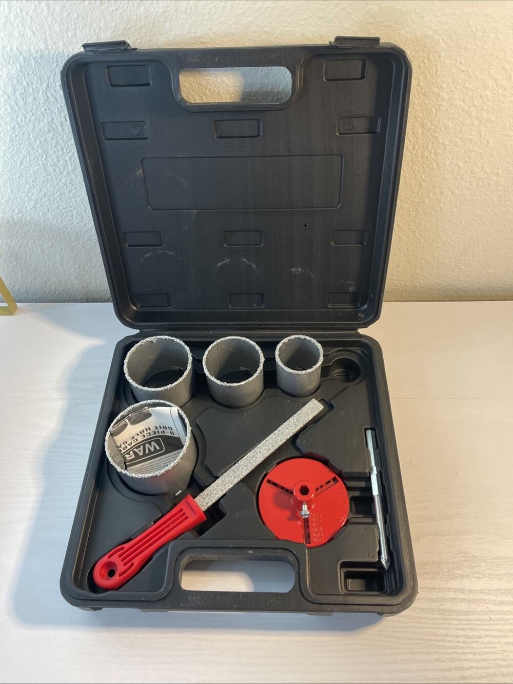 Warrior 8-Piece Carbide Grit Hole Saw Set Incomplete